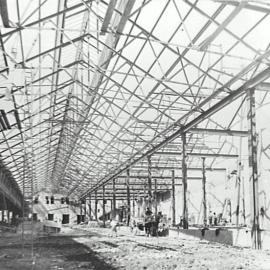 Print - Construction of the City Municipal Fruit Market Building Number 3 in Haymarket, 1911