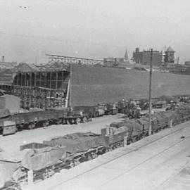 Print - Construction of the City Municipal Fruit Market Building Number 3 in Haymarket, 1911