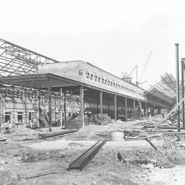 Print - Construction of the City Municipal Fruit Market Building Number 3 in Haymarket, 1911