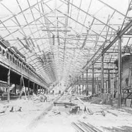 Print - Construction of the City Municipal Fruit Market Building Number 3 in Haymarket, 1911