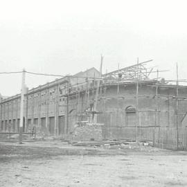 Print - Construction of the City Municipal Fruit Market Building Number 3 in Haymarket, 1911