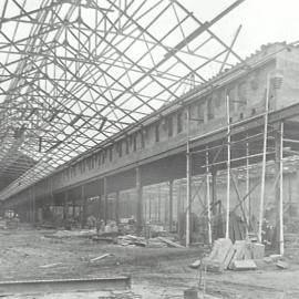 Print - Construction of the City Municipal Fruit Market Building Number 3 in Haymarket, 1911