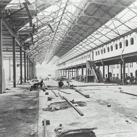 Print - Construction of the City Municipal Fruit Market Building Number 3 in Haymarket, 1911