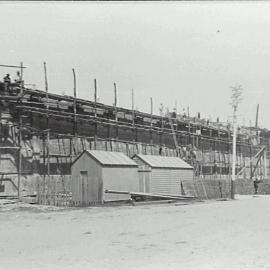 Print - Construction of the City Municipal Fruit Market Building Number 3 in Haymarket, 1911