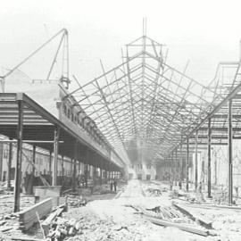 Print - Construction of the City Municipal Fruit Market Building Number 3 in Haymarket, 1911