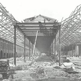 Print - Construction of the City Municipal Fruit Market Building Number 3 in Haymarket, 1911