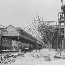 Print - Construction of the City Municipal Fruit Market Building Number 3 in Haymarket, 1911