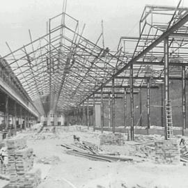 Print - Construction of the City Municipal Fruit Market Building Number 3 in Haymarket, 1911