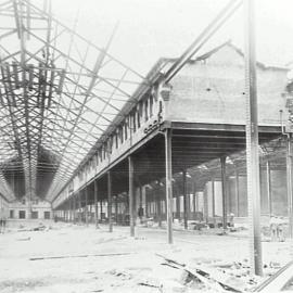 Print - Construction of the City Municipal Fruit Market Building Number 3 in Haymarket, 1911