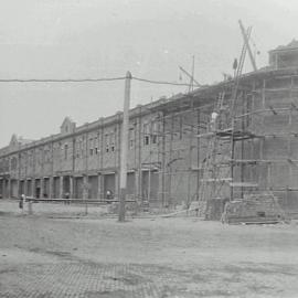 Print - Construction of the City Municipal Fruit Market Building Number 3 in Haymarket, 1911