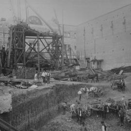 Print - Construction of the Hippodrome, Haymarket, 1914