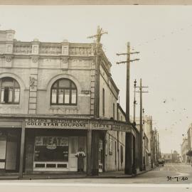 Print - Streetscape, corner of Abercrombie and Meagher Streets Chippendale, 1940