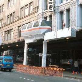 Life-size Sydney Monorail mock-up Market Street Sydney, 1986
