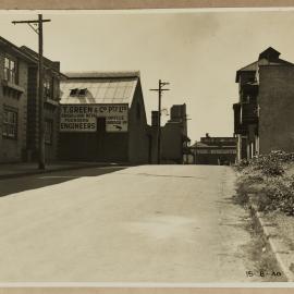 Print - Streetscape with Green & Company engineers, Lambert Street Camperdown, 1940