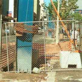 Construction of elevated monorail supports, Pitt Street Sydney, 1987