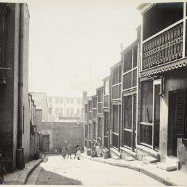 Print - Buildings along Hunt Street from Foster Street Surry Hills, 1906