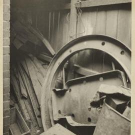 Print - Building materials in yard in Alfred Street Sydney, 1922