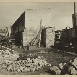 Print - Brick rubble in backyard in Grove Street Camperdown, 1922