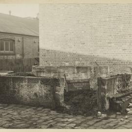 Print - Stone bin in Ferns yard, Gordon Street Camperdown, 1922