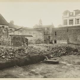 Print - Vacant block and buildings, Castlereagh Lane Surry Hills, 1922