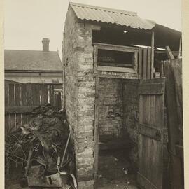 Print - Outhouse and yard in Grose Street Camperdown, 1922