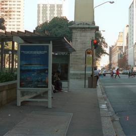 New bus shelter on Elizabeth Street Sydney, 1987