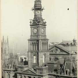Print - Sydney Town Hall decorations, George Street Sydney, 1920