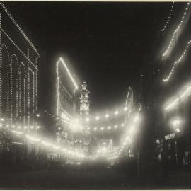 Print - Street Illuminations in Martin Place Sydney, 1920