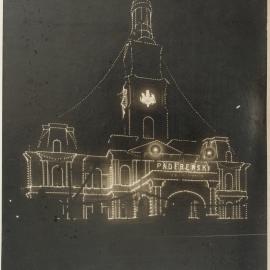 Print - Sydney Town Hall Illuminations, George Street Sydney, 1927