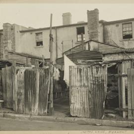 Print - Harwood Street houses from Union Lane Pyrmont, 1922