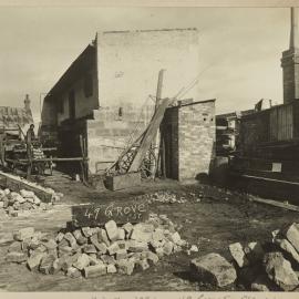 Print - Brick rubble in backyard in Grove Street Camperdown, 1922