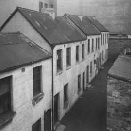 Print - Dilapidated terrace housing, Campbell Street Newtown, 1922