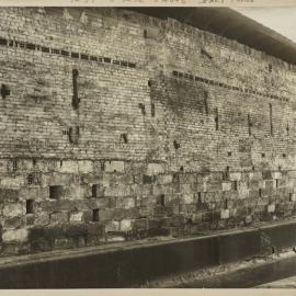 Print - Exterior wall of Grace Bros Stables, 1923