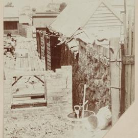 Print - Building work on unidentified house, possibly Newtown or Camperdown, no date