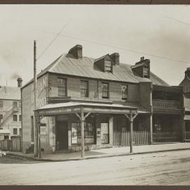 Print - Streetscape with Chung and Sing grocers, corner of Flinders and Little Hutchinson Streets Surry Hills, 1916