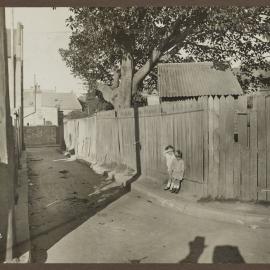 Print - Buildings along Flood Lane from corner of Floods Place Surry Hills, 1916