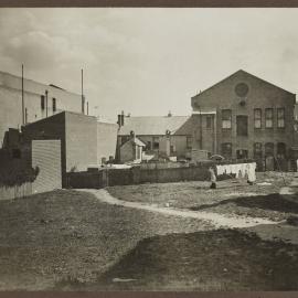 Print - White and Sons boot factory from Dowling Street Surry Hills, 1916