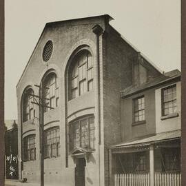 Print - White and Sons boot factory and terrace house, Hutchinson Street Surry Hills, 1916