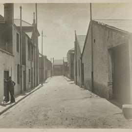 Print - Buildings along Hughes Lane Potts Point, 1917