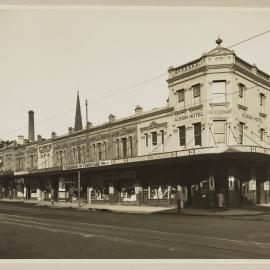 Print - Commercial businesses and Albion Hotel, George Street West Chippendale, 1933