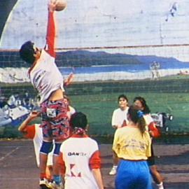 Playing volleyball at King George V Recreation Centre, Cumberland Street The Rocks, 1990