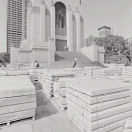 Anzac Memorial with new paving slabs, Elizabeth Street Sydney, circa 1992