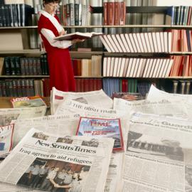 Newspaper Room, Sydney City Library, Pitt Street Sydney, 1991