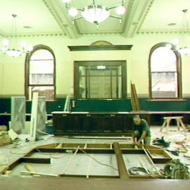 Restoration of Haymarket Chambers, building circulation desk, George Street Sydney, circa 1992