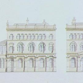 Restoration of Haymarket Chambers, external sketch, George Street Sydney, 1992