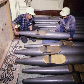 Pipes from the Grand Organ restoration, Sydney Town Hall, George Street Sydney, 1991