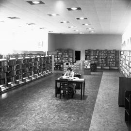 Reading room in Frank Green Library, Oxford Street Paddington, 1952 