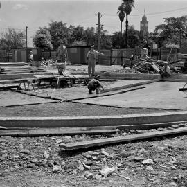 Construction of the Prince Alfred Park Pool, Chalmers Street Surry Hills, 1958
