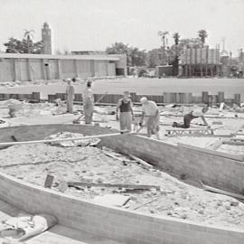 Prince Alfred Park Pool and Skating Rink construction, Chalmers Street Surry Hills, 1958