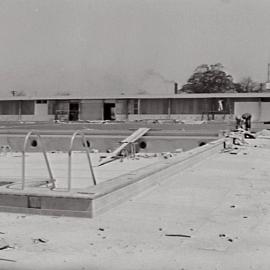 Prince Alfred Park Pool and Skating Rink construction, Chalmers Street Surry Hills, 1958